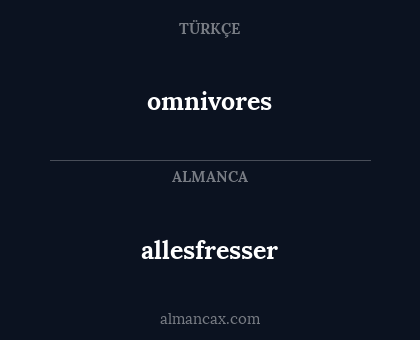 allesfresser - omnivores