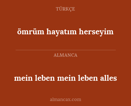 ömrüm
hayatım
herseyim - mein leben
mein leben
alles