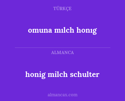 omuna mılch honıg - honig milch schulter