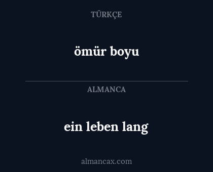 ömür boyu - ein leben lang