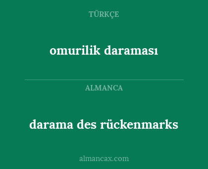 omurilik daraması - darama des rückenmarks