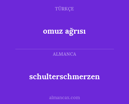schulterschmerzen - omuz ağrısı