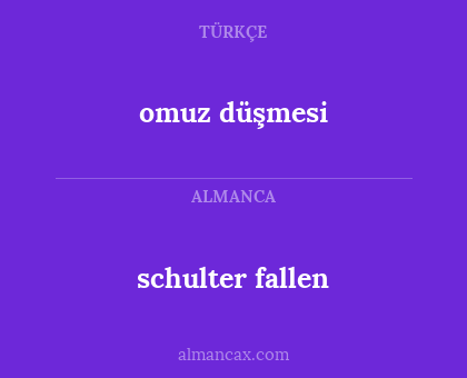 omuz düşmesi - schulter fallen