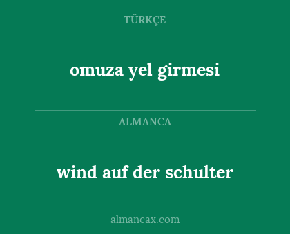 omuza yel girmesi - wind auf der schulter
