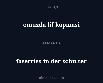 omuzda lif kopmasi - faserriss in der schulter