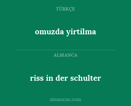riss in der schulter - omuzda yirtilma