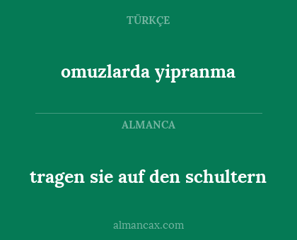 tragen sie auf den schultern - omuzlarda yipranma