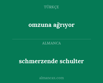 omzuna ağrıyor - schmerzende schulter