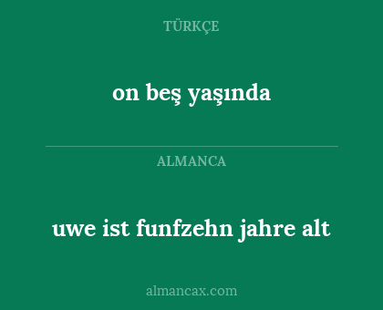 uwe ist funfzehn jahre alt - on beş yaşında