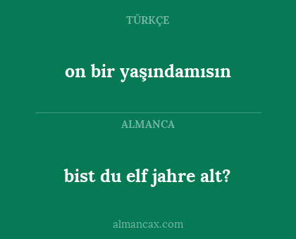 bist du elf jahre alt? - on bir yaşındamısın