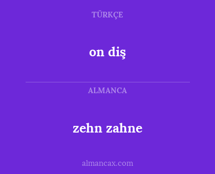 on diş - zehn zahne