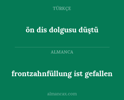 ön dis dolgusu düştü - frontzahnfüllung ist gefallen