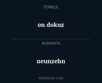 on dokuz - neunzehn
