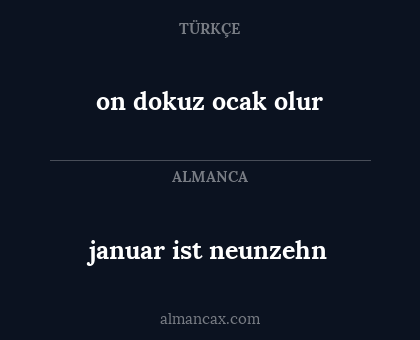 on dokuz ocak olur - januar ist neunzehn