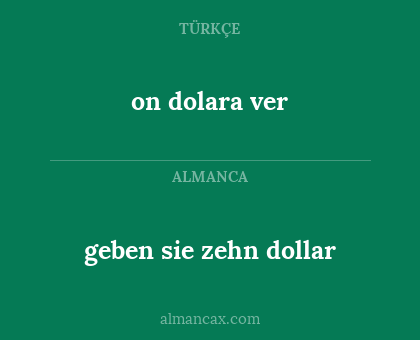 on dolara ver - geben sie zehn dollar