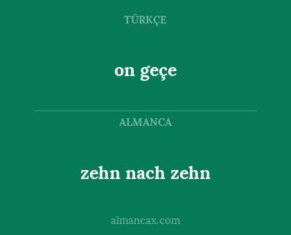 on geçe - zehn nach zehn