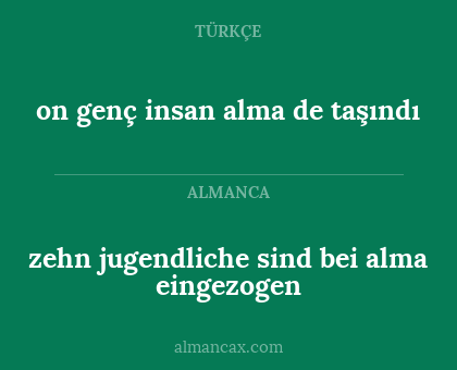 on genç insan alma de taşındı - zehn jugendliche sind bei alma eingezogen