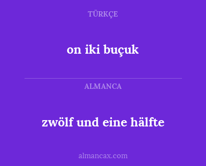 zwölf und eine hälfte - on iki buçuk