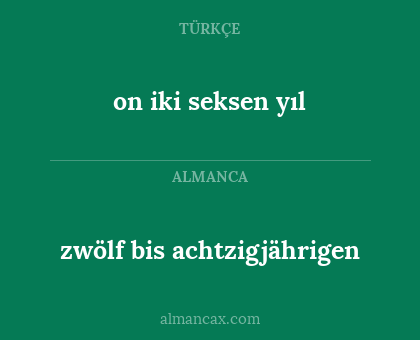 zwölf bis achtzigjährigen - on iki seksen yıl