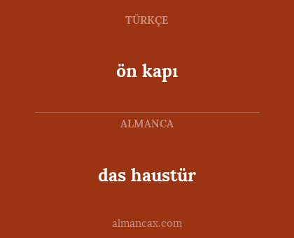 das haustür - ön kapı