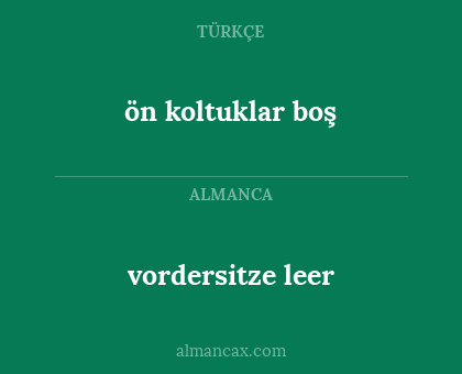 vordersitze leer - ön koltuklar boş