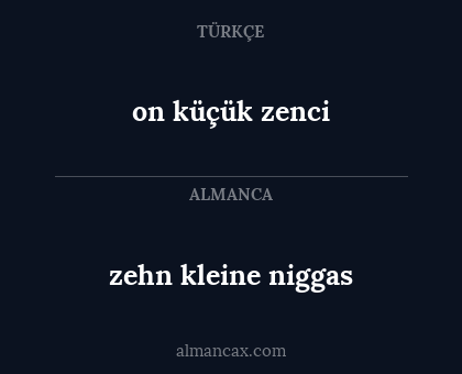zehn kleine niggas - on küçük zenci