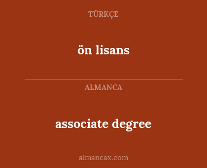 ön lisans - associate degree