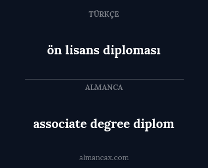 associate degree diplom - ön lisans diploması