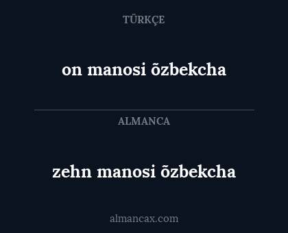 on manosi õzbekcha - zehn manosi õzbekcha