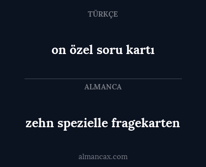 on özel soru kartı - zehn spezielle fragekarten