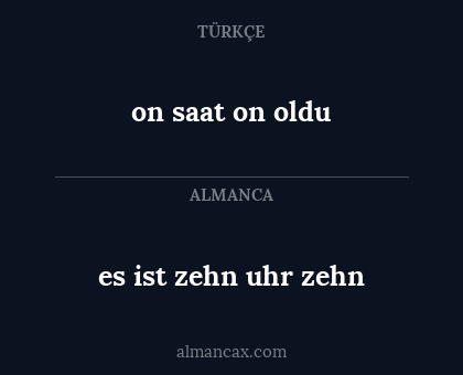 es ist zehn uhr zehn - on saat on oldu