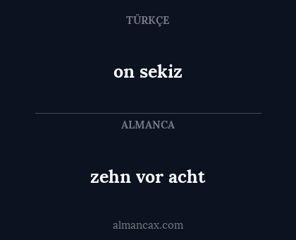 on sekiz - zehn vor acht