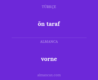 ön taraf - vorne