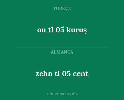 on tl 05 kuruş - zehn tl 05 cent