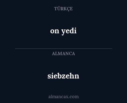 on yedi - siebzehn