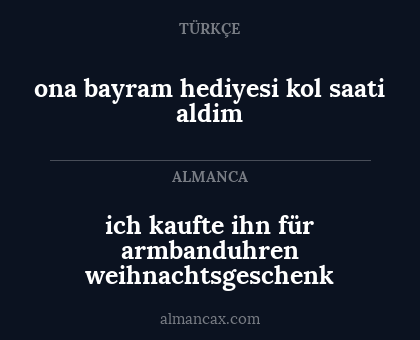 ich kaufte ihn für armbanduhren weihnachtsgeschenk - ona bayram hediyesi kol saati aldim