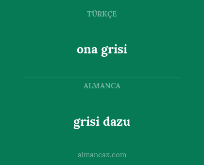 ona grisi - grisi dazu
