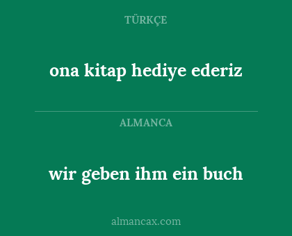 wir geben ihm ein buch - ona kitap hediye ederiz