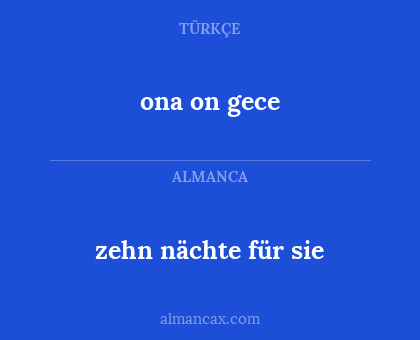 ona on gece - zehn nächte für sie