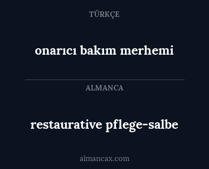 restaurative pflege-salbe - onarıcı bakım merhemi