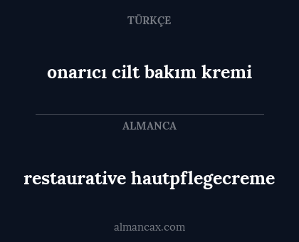 onarıcı cilt bakım kremi - restaurative hautpflegecreme
