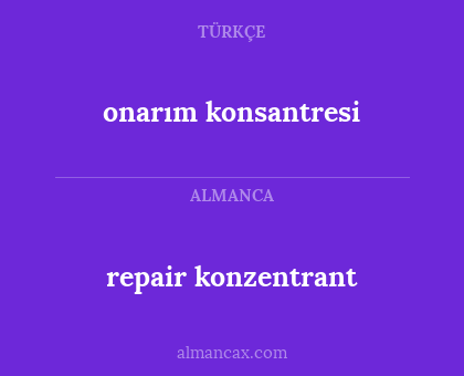 onarım konsantresi - repair konzentrant