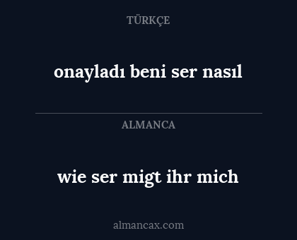 onayladı beni ser nasıl - wie ser migt ihr mich
