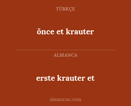önce et krauter - erste krauter et