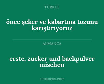 erste, zucker und backpulver mischen - önce şeker ve kabartma tozunu karıştırıyoruz