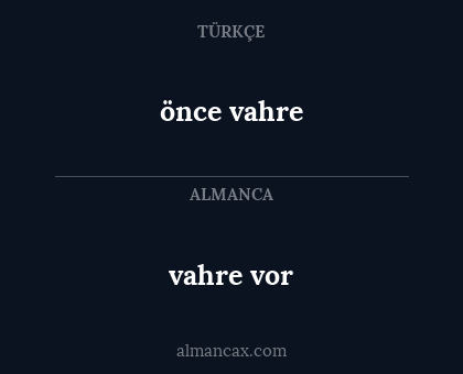 vahre vor - önce vahre