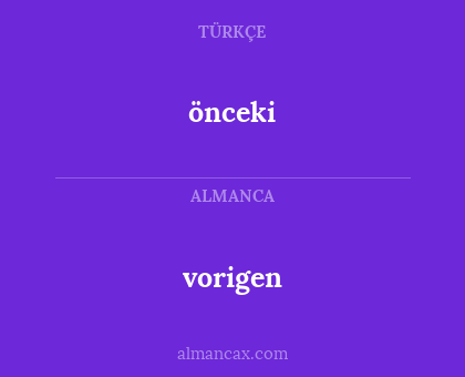 vorigen - önceki
