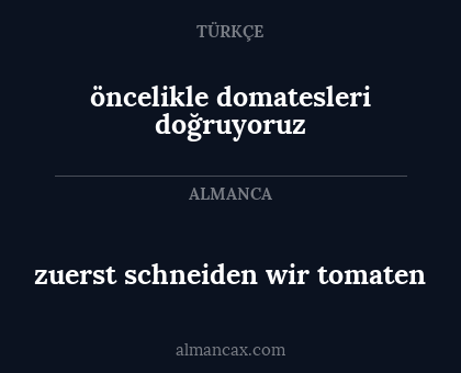 öncelikle domatesleri doğruyoruz - zuerst schneiden wir tomaten