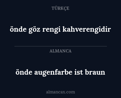 önde göz rengi kahverengidir - önde augenfarbe ist braun