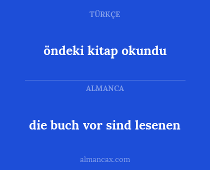 die buch vor sind lesenen - öndeki kitap okundu